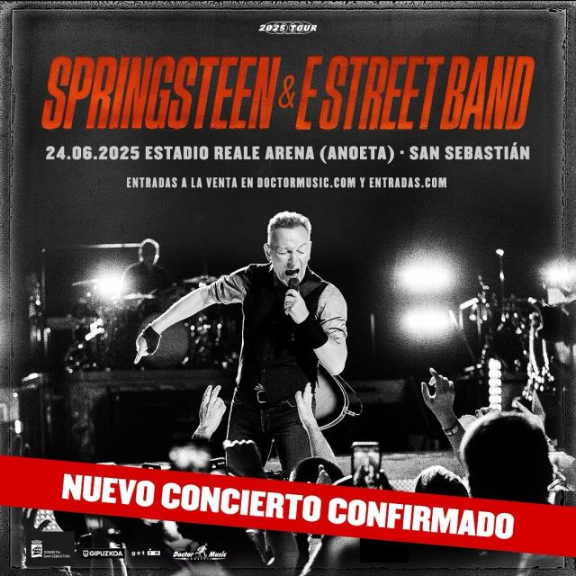 🚨 Tras la gran demanda, ¡se confirma un segundo concierto de Bruce Springsteen and The E Street Band en San Sebastián!
🏟 Martes 24 de junio de 2025 en el Estadio Reale Arena (Anoeta).
Entradas ya a la venta exclusivamente en entradas.com. @springsteen