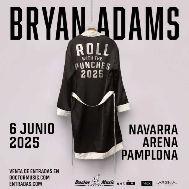 📢News‼️

@bryanadams volverá en 2025 a nuestro país con su gira ‘Roll With The Punches 2025’ que incluirá una parada en el Navarra Arena de Pamplona el 6 de junio.

🎟️ENTRADAS a la venta el MARTES 3 DE DICIEMBRE a las 11:00h en ENTRADAS.COM y DOCTORMUSIC.COM

Stay tuned!🚀🚀
 
#BryanAdams #GetinMusic #DoctorMusic