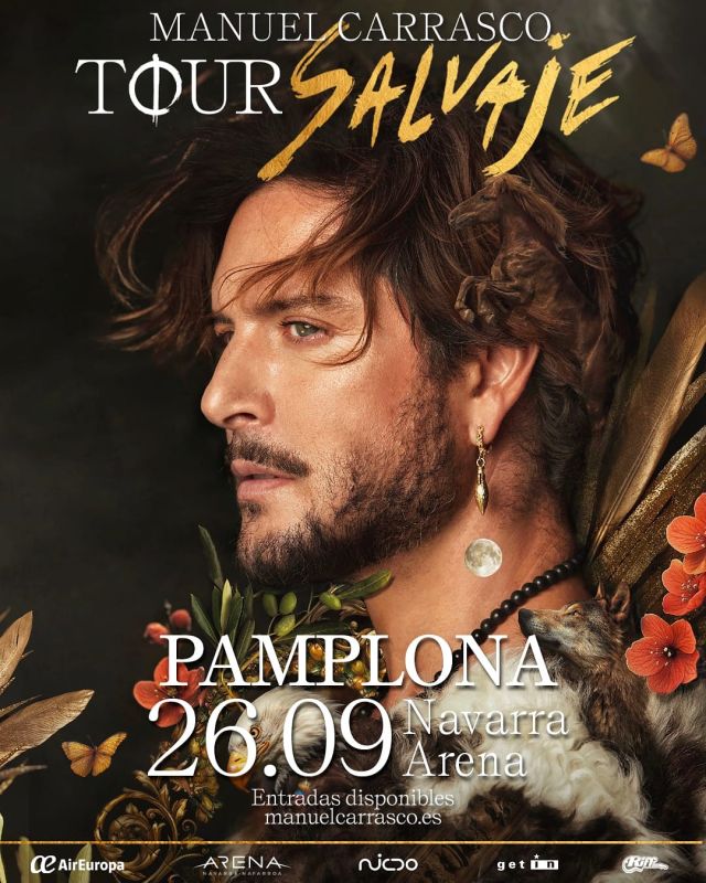 📢Manuel Carrasco presentará su “T⏀UR SALVAJE” en el Navarra Arena de Pamplona (26 de septiembre) y en Bilbao Arena Miribilla (27 de septiembre) el próximo año 🔥🔥🦅

🎟️Entradas disponibles👉🏽 jueves 19 de diciembre a partir de las 13:00h en 🔗manuelcarrasco.es

@riffproducciones #GetinMusic @navarrarena @bilbaoarena